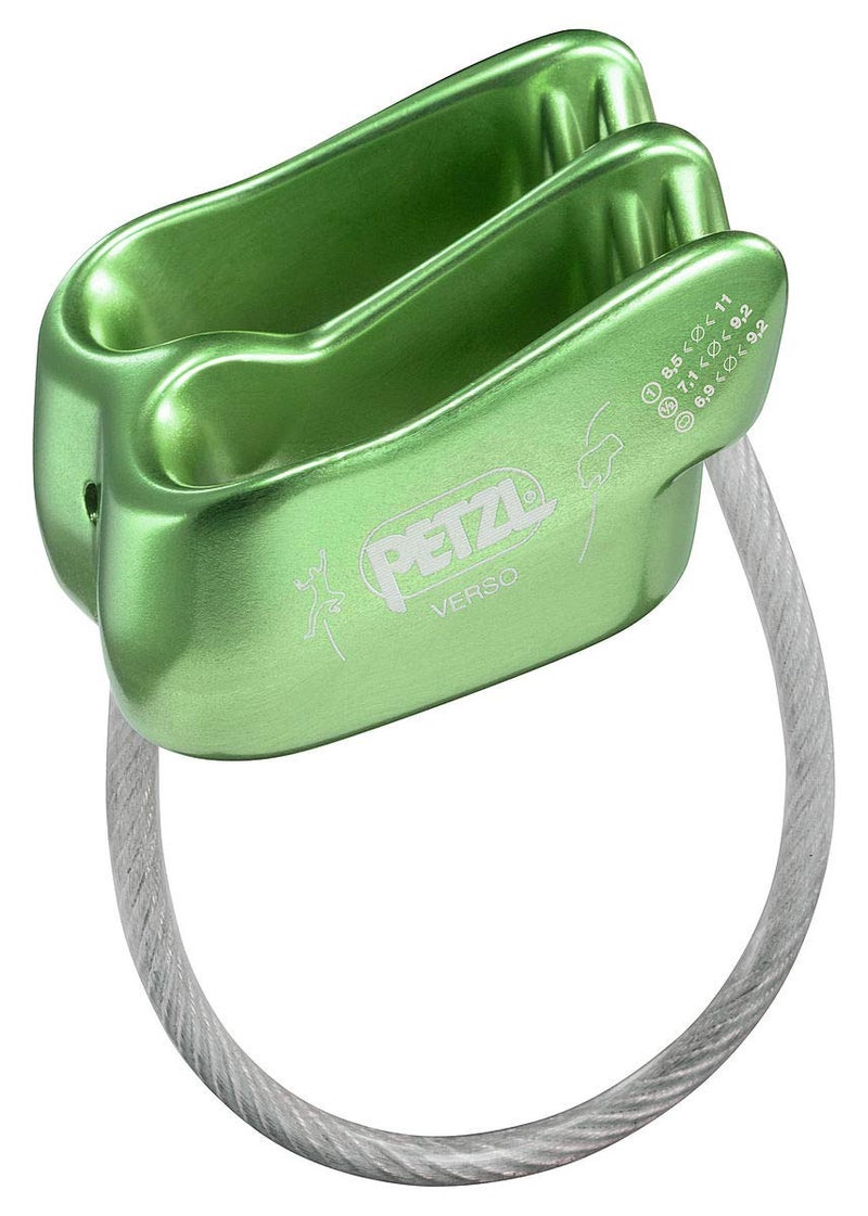 Petzl Verso Belay Device - Compact, Lightweight Belay Device, for One or Two Rope Strands While Climbing or Rappelling - Green - Image 1